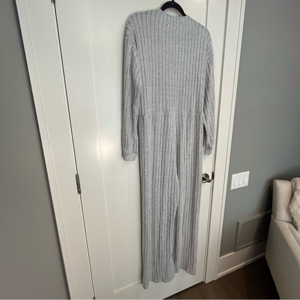 Silver Mist Ribbed Drawstring Jumpsuit - Picture 4 of 11